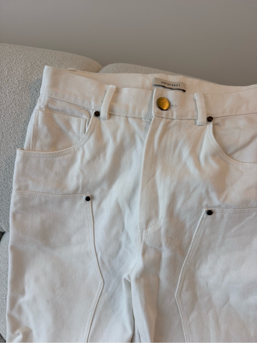 Parentezi Lara Denim Women’s Pants In White — image 5 of 8